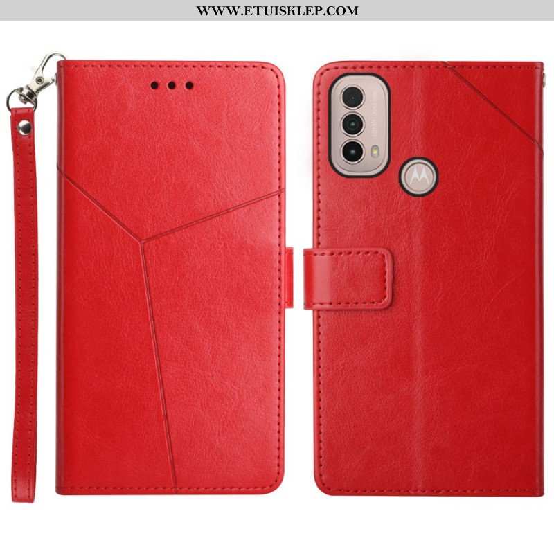 Etui Folio do Moto E40 / E30 / E20 Stylowa Skórzana Konstrukcja Geo Y